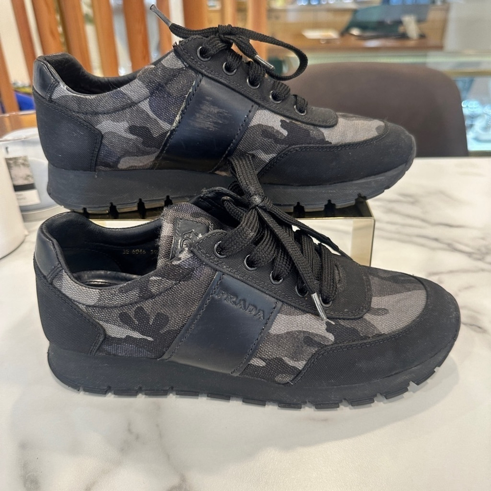 AUTH PRADA MATCHRACE CAMOUFLAGE SNEAKERS SHOES